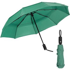 Mr. Pen- Windproof Travel Umbrella, Small Water-Resistant Automatic Folding Umbrella for Rain and Sun, Light, Compact and Portable for Women & Men, Fits Car & Backpack (Dark Green)
