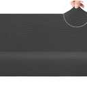 Easy-Going Stretch Futon Slipcover Armless Futon Bed Cover Furniture Protector Without Armrests with Elastic Bottom for Kids, Soft Jacquard Fabric Small Checks (Large, Dark Gray)