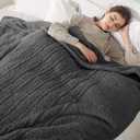 Full Size Heated Blanket, Electric Heated Blanket with 6 Heating Levels & 1-10 Hours Adjustable Timer, Ultra Soft and Thick Washable Full Electric Blanket for Bed, 72"X84", Dark Gray
