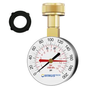 Water Pressure Gauge 3/4" Female,0-200 PSI Pressure Gauge Water Pressure Test Gauge for Home,2.5" Dial.
