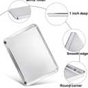 TeamFar Toaster Oven Pan, Stainless Steel Toaster Oven Tray Quarter Sheet Pan, 12.4x 9.7x1, Non Toxic & Healthy, Rust Free & Mirror Finish, Easy Clean & Dishwasher Safe