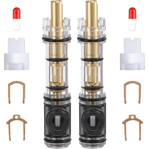 Enhon 2 Pack Dual Seal Cartridge Replacement Compatible with Moen 1225 1225B, One Handle Kitchen and Bathroom Faucet Cartridge Fits Single Handle Faucet/Showers, Brass