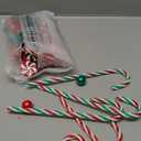 120 Pcs Christmas Vase Filler, Floating Green Red Fake Candy Cane Beads Pearls for Vases for Table Decorations Centerpieces