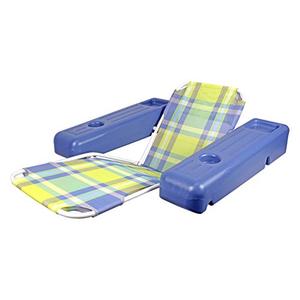 Poolmaster Caribbean Retro Floating Chaise Pool Lounge Chair for Adults, Plaid