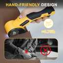 4V Cordless Electric Scissors, Quick Cutting LED Light & Safety Lock, 2-Blade Rotary Cutter for Cardboard, Fabric, Carpet, Leather, Rechargeable with Storage Box (Yellow)