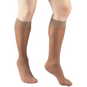 Truform Sheer Compression Stockings, 8-15 mmHg, Women's Knee High Length, 20 Denier, Taupe, Medium