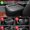 KBH Center Console Armrest Cover for 2007-2014 Chevy Silverado & Tahoe & Avalanche & Suburban, GMC Sierra & Yukon, Vinyl Leather, Floor Console Bucket Seat, Black