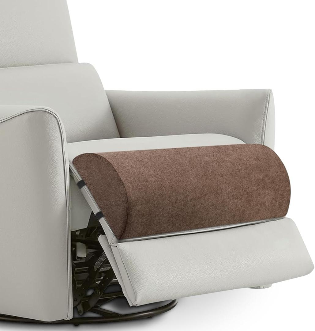 TANYOO Recliner Leg Pillow High Resilience Foam Half Moon Shape Sofa Footrest Extender Under Knee Pillow for Neck, Waist, Ankle Support Washable Cover Brown