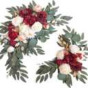 2Pcs Wedding Arch Flowers with Eucalyptus Leaves Exquisite Decorative Artificial Arch Flowers for Wedding, Ceremony, Table Centerpieces