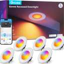 Govee Smart Retrofit Recessed Lighting 6 Inch, Wi-Fi Bluetooth Direct Connect RGBWW Retrofit Can Lights, 65 Scene Modes, Works with Alexa & Google Assistant, 1000 Lumens, 6 Pack
