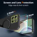 Compatible for Motorola Moto G 5G/Play 4G 2025 Phone Case, Metal Ring Holder Kickstand/Stand Silicone Protective Cover Case for Motorola Moto G 5G/Play 4G 2025 - Black