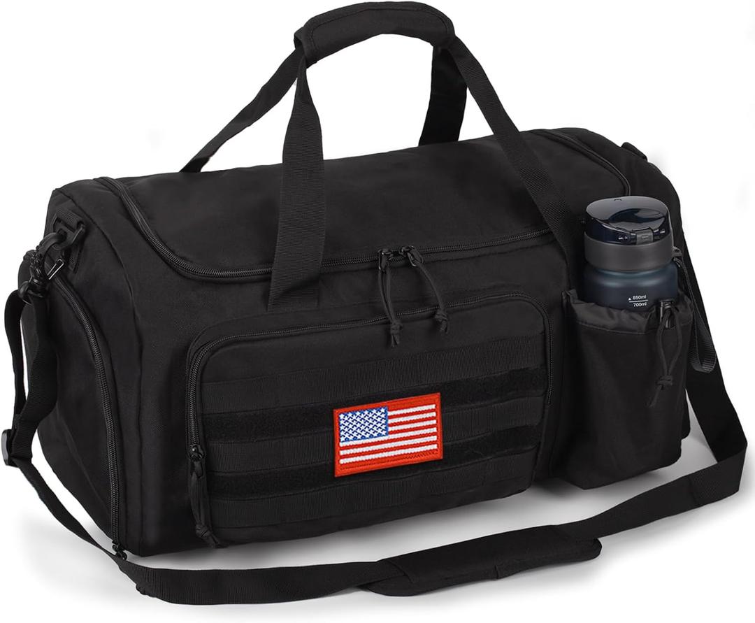 Tactical Gym Bag for Men, 40L Large Capacity Duffle Bags with Shoes Compartment, Sports Bag with wet compartment, Multi-functional Weekend Bags Suitable for Travel, Camping,hiking