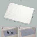 Home Bath Stone Mat 24"x16" (2-Pack) Quick-Dry, Non-Slip Diatomaceous Earth Mat, Stylish & Absorbent, White Straight