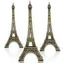 Shimeyao 3 Pcs 6 Inch Eiffel Tower Cake Topper Paris Small Eiffel Tower Centerpiece for Tables Top Mini Statue Figurine Home Decoration for Souvenirs Christmas Party Ornament