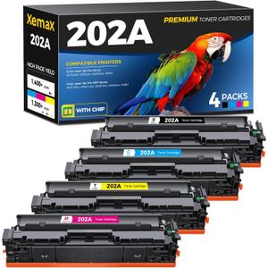 202A Toner Cartridges 4 Pack Compatible for HP 202A CF500A 202X CF500X Toner Compatible for HP Color Laser Jet Pro MFP M281fdw M281cdw M281fdn M280nw M281 M254dw M254dn M254nw CF501A CF502A CF503A