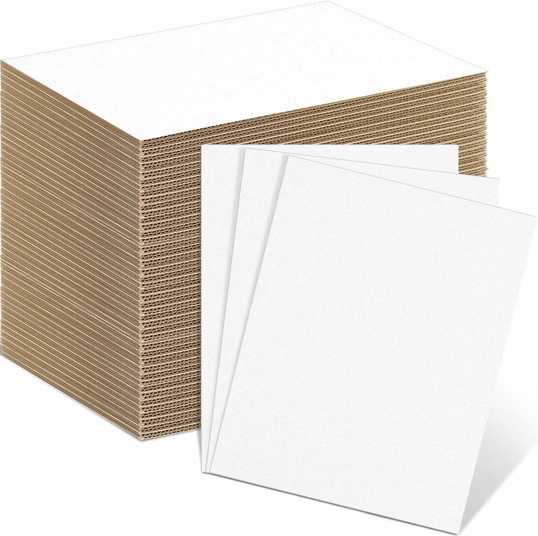 Henoyso 110 Pack 11 x 8. 5 Inch Corrugated Cardboard Sheets Flat Cardboard Sheets Packaging Inserts Flat Square Inserts Squares Separators for Shipping Packing Mailing Crafts(White)