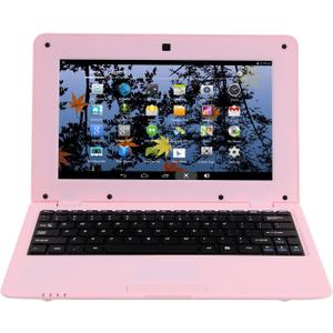 2025 Version 10.1 Inch Portable 8GB Computer Laptop PC Quad Core Android 6.0 Mini Netbook Slim and Lightweight Notebook YouTube Player Flash (Pink)