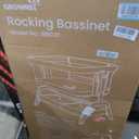 GROWNSY 5-in-1 Baby Bassinet Bedside Sleeper with Gentle Rocking Mode, 6 Adjustable Heights, Full Breathable Mesh, Convertible to Portable Crib, Bassinets with Mattress & Wheels, Beige, Standard
