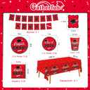 Graduation Decorations class of 2026 Gatherfun Congrats Grad Party Dinnerware Set Red Disposable Paper Plates Napkins Cups Tablecloth Banner for Graduation Decorations 2026 deals, Serve 25