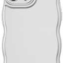 Anuck for iPhone 11 Pro Max Case Wave, Curly Frame Design for Women Girls, Cute Wavy Solid Color Aesthetic Phone Case Soft Flexible TPU Shockproof Full-Body Protective Cover 6.5" - Silver