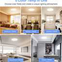 2 Pack 12 Inch Dimmable LED Flush Mount Ceiling Light Fixture 28W 3200LM 5 Color Temperature in One Super Slim Round Ceiling Lamp Low Profile Ceiling Lights for Living Bedroom Kitchen Laundry White