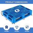Lineshading Plastic Pallet 32 x 24 x 6 Inch Blue Polyethylene Pallet Breathable Grid Lightweight Storage Pad for Wet Basement Floor Storage Outside Supermarket Garage (Static Load 3 Tons Style)