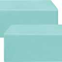 HolidayIdeas Fitted Table Covers for 6 Foot Tables - 72 x 30 Inch - 2 Pack Rectangle Table Clothes Polyester Fabric Table Cover for Folding Table, Parties, Holiday Dinner, Trade Show (Aqua)