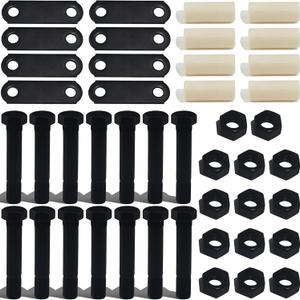 Trailer Shackle Kit,Single Trailer Axle Shackle Kit for Double Eye Spring 3,500 lbs-7,200 lbs 2 Packs (14Pcs Nuts and 14Pcs Bolts)