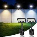iMaihom Clip On Solar Lights Outdoor with Motion Sensor, 92 LED 600LM Solar Fence Lights, Warm/Neutral/Cool White, 360 Adjustable, IP65 Waterproof Security Light for Deck, Gutter, Porch (2, Black)