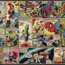 RoomMates JL1398M Marvel Comic Panel XL Water Activated Spray and Stick Removable Wall Mural 6' X 10.5'