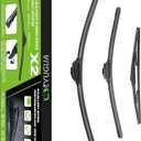 Wiper Blade Replacement for Cherokee 2014-2021, Windshield Wiper Blades 26"+18" With Rear Wiper 14" (Set of 3) U/J HOOK, Double Sided Rubber Strips and Longer Life