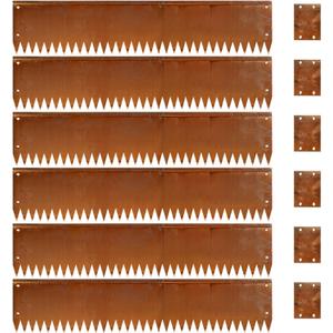 Corten Steel Landscape Edging 40 inch Pre-Rusted Steel Edging Corten Steel Garden Edging 6 Pack Edge for Lawn Yard (10 inch-180 Degree Bend)