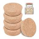 BENECREAT  Cork Bottle Stoppers, Tapered Design, Beige, 3.15in Diameter, Ideal for Wines, Decorative Bottles, DIY Crafts, PCS 4