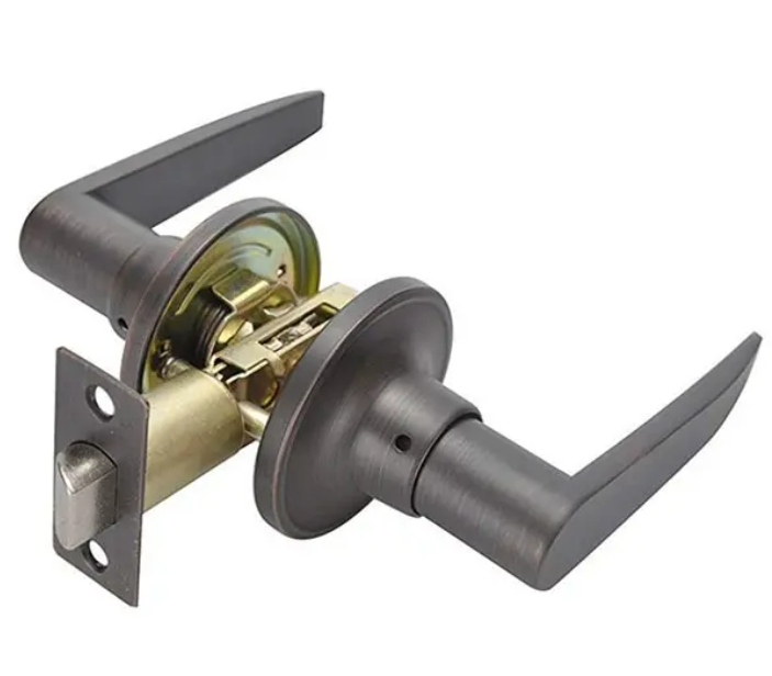 Privacy Matte Black Lever Door Handles For Bedroom Doors T6411 Series