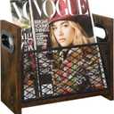 YINMIT Magazine Holder, Magazine Rack for Desktop and Home Office, Farmhouse File Storage Basket for Letters, Magazines, Books, Newspapers (Small) (Small, Rustic Brown)