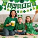 4 x St Patricks Day Decorations Pre-Assembled Shamrock Lucky Banner Garlands Clover Hanging Swirls Irish Decor for Home Saint Patrick Party Supplies