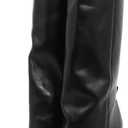 Vertundy Women's Fold Over Boots - Pointed Toe Stiletto Heel Slip On Knee High Boot Fashion Sexy Dress Boot (8, Black)