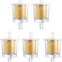 3/8Inch (10MM) ID Fuel Line kits,5Pcs Gas Inline Fuel Filter Fits 3/8inch Fuel Line, Universal 3/8" Clear Fuel Filter for Motorcycles,ATV,Lawn Mowers,Small Tractors Garden Tillers