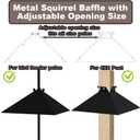 Metal Squirrel BaffleAdjustable Opening Size Up to 4x4 Wide Wooden Post,Squirrel Baffle for Bird Feeders Without Removing Bird Feeder Poles Or Shepherd's Hooks.17inch