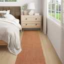 Collive Long Hallway Runner Rug 2.6' x 10', Washable Runner Indoor Entryway Rug, Terracotta Braided Woven Kitchen Runner Rugs Low-Profile Front Door Floor Carpet for Laundry Room Bedroom