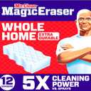 Mr. Clean Magic Eraser Sponge, All Purpose Cleaner, Cleaning Scrubber, Wall, Sneaker, Kitchen, Bathroom, Shower Cleaning Supplies, Melamine Sponge, Cleaning Pads, Whole Home Extra Durable, 12ct