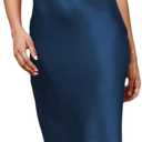 Realtix Satin Silk Backless Tube Tops Maxi Dress for Women Low Back Hollow Out Elegant Strapless Long Dresses Wedding Guest (Medium, Navy)