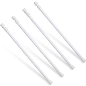 4pcs Window Security Bars Adjustable Sliding Door Guard Security Lock Bar Fixed Window Guard Door Security Devices Window Guards for Children Safety, Patio Door, Anti-Lift (White)