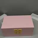 Galt International Storage Box Set Decorative Storage Box w/Hinged Lid Classic Design Wood Decor Boxes with Geometric Clasp Storage for Bedroom & Home - Set of 2 (Pink & Gold)