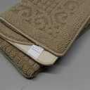 COSY HOMEER 32X20 Inch Anti Fatigue Kitchen Rug Mats are Made of 100% Polypropylene Half Round Rug Cushion Specialized in Anti Slippery and Machine Washable,Beige(3 pcs)