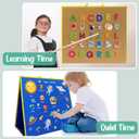 Large Felt Flannel Board 22.8*19.7 In,Felt Story learning Board for Toddlers,Classroom,Preschool,Kiddie Corner, Interactive,Foldable,Stand,For Walls Felt Baord,Double-Sided Use,Gifts for Kids