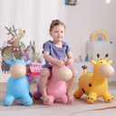 Giraffe Bouncy Horse Hopper for Toddlers 1-3, Bouncy Animals Jumping Horse, Inflatable Ride on Bouncer, for Boys Girls 18 M+ 2 3 4 5 6 Years Old W/Free Pump