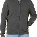 Amazon Essentials Men's Full-Zip Cotton Sweater (Large, Charcoal Heather)