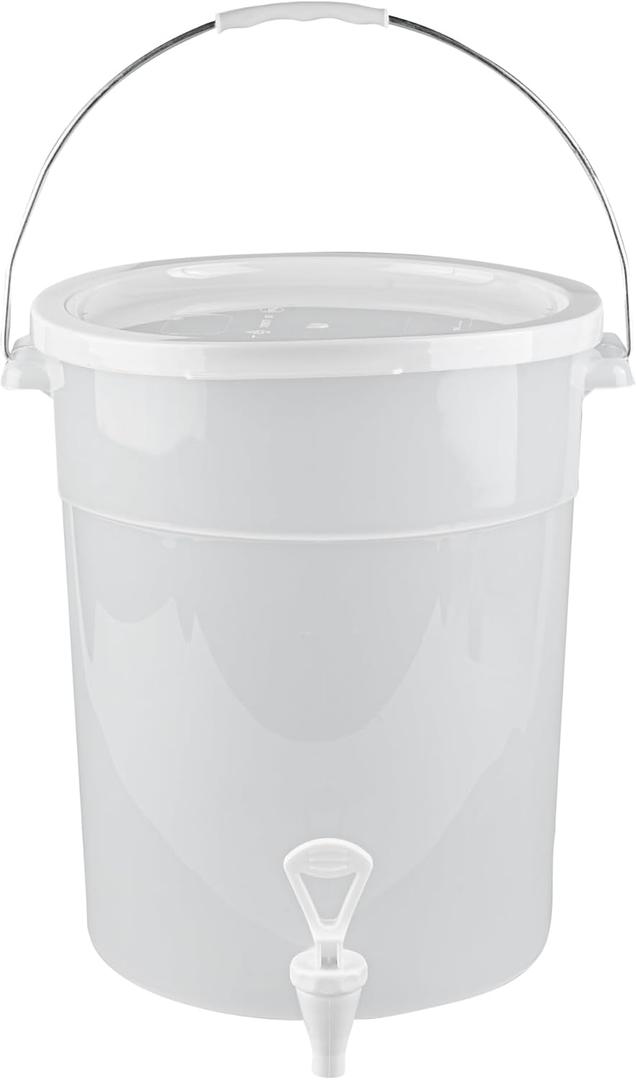 Restaurantware 6 gal Round Clear Plastic Beverage Dispenser
