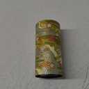 Japanese Tea Canister Tin Shikisai(Four Seasons Color) Green/Double Lid/Japanese Washi Paper Pasted /200g Tea Capacity/Loose Leaf Tea Storage/Storage Container with Lid